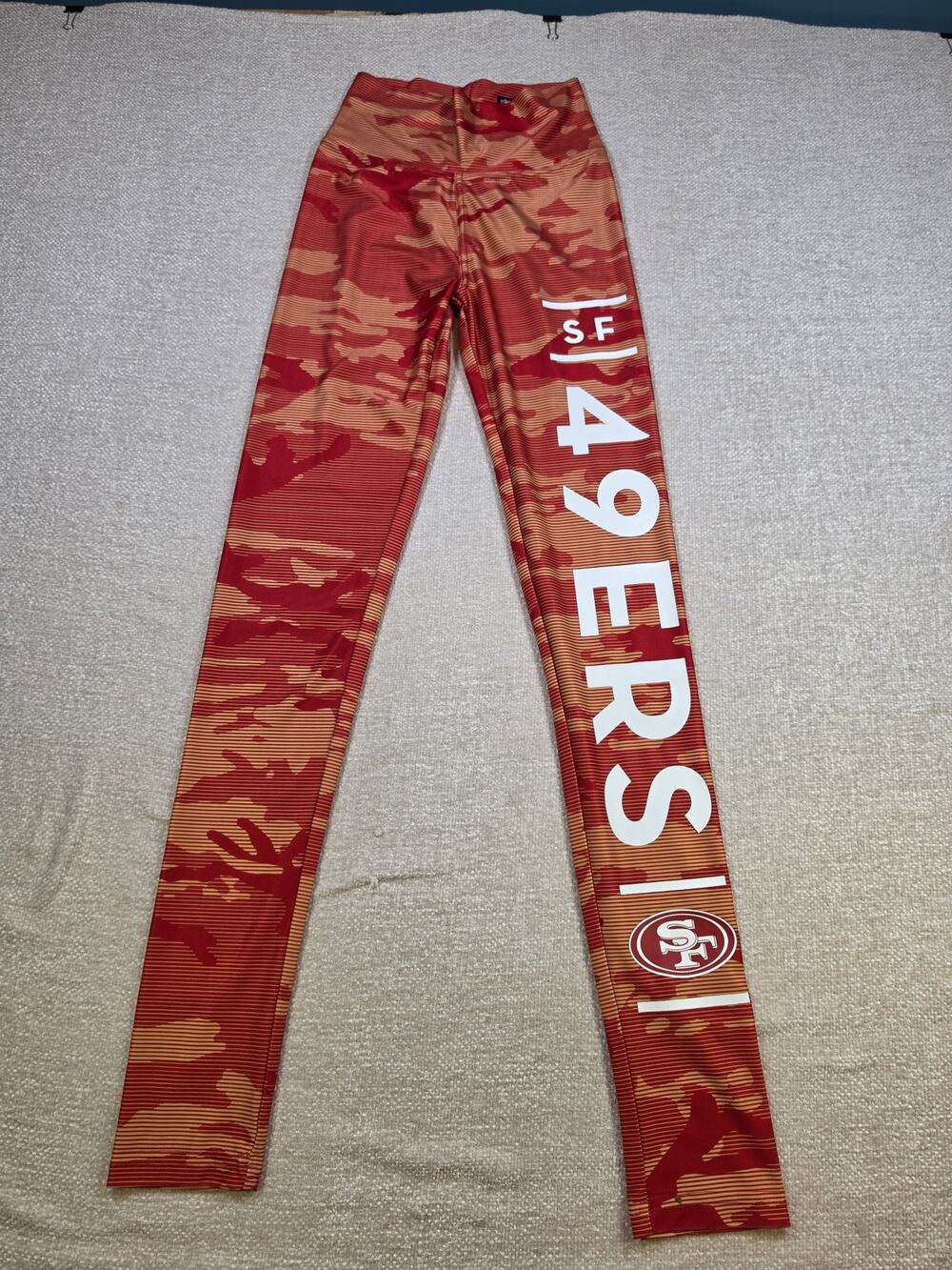 Zubaz Womens Size XS San Francisco 49ers Leggings Camo Red Gold NFL Yoga Pants